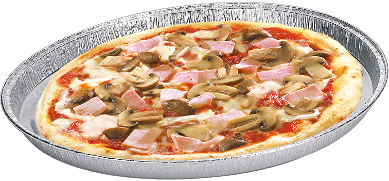 Cooked Ham and Mushrooms Pizza